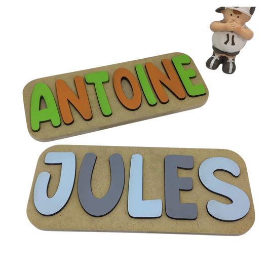 Puzzle en bois aspect naturel avec Prénom