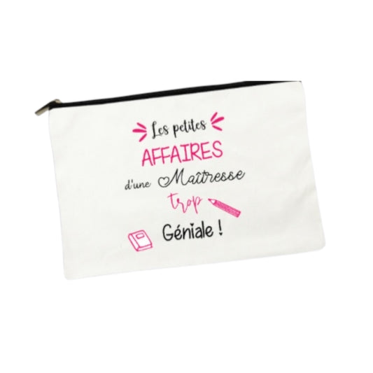 Trousse de maquillage personnalisée Les petites affaires d'une maîtresse trop géniale