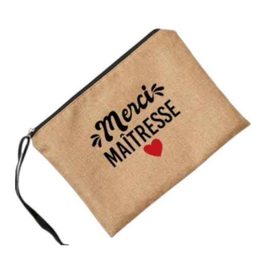 Trousse de maquillage personnalisée Merci maîtresse