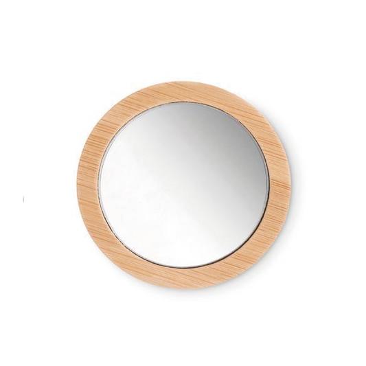 Miroir de poche en bambou Mamie je t'aime un peu beaucoup à la folie personnalisé 