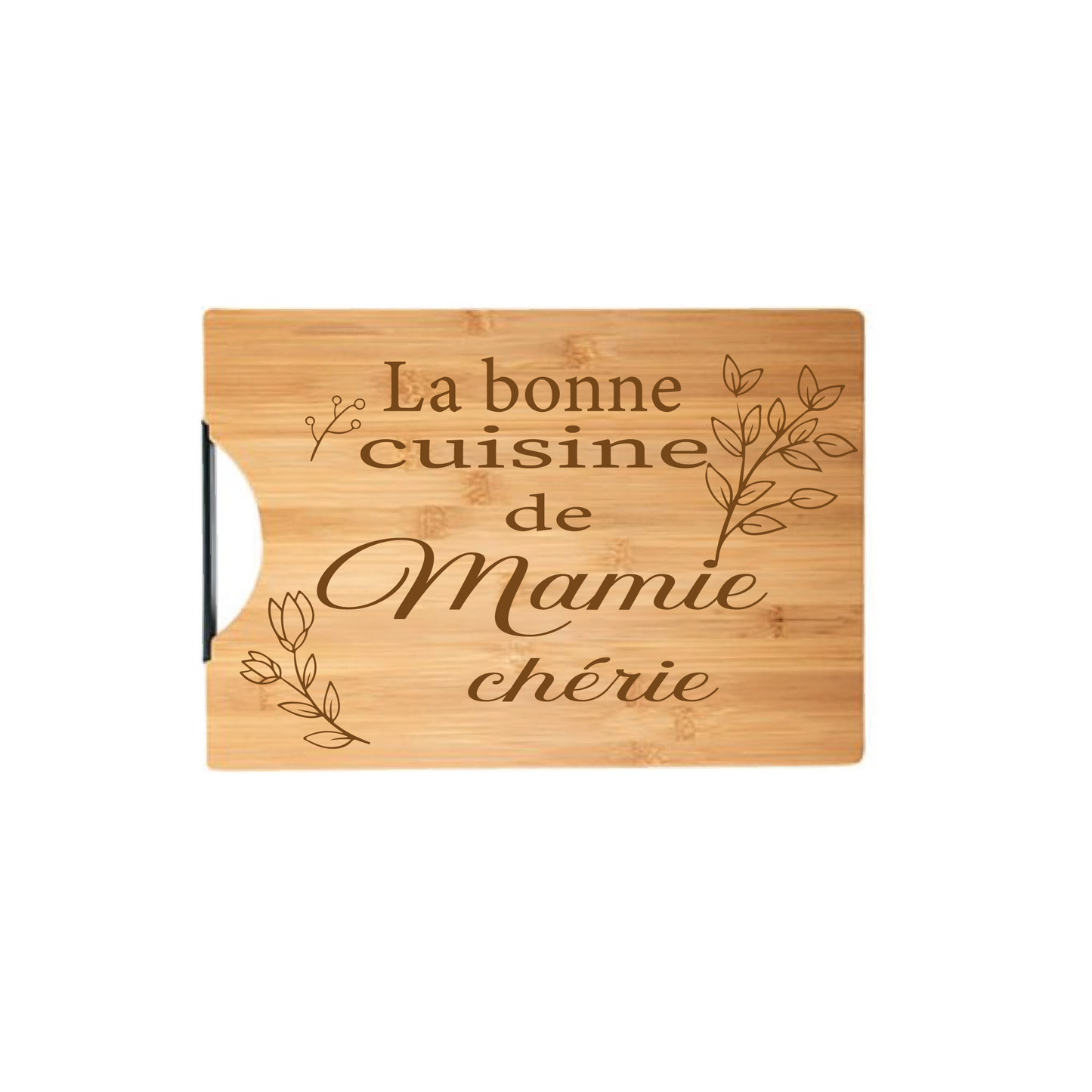Planche à découper en bambou personnalisée La bonne cuisine de mamie chérie