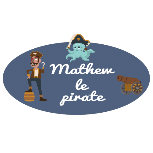 Plaque de porte pirate et prénom personnalisée