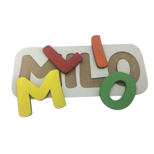 Puzzle en bois surface Blanche avec Prénom